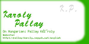 karoly pallay business card